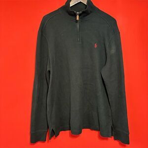 Polo Ralph Lauren Men's Black Quarter-Zip Pullover Sweater Size L